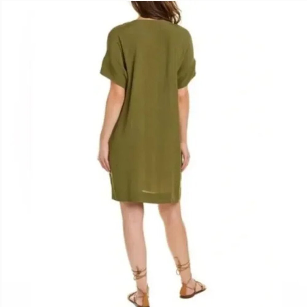 Madewell Novel Shift Dress Olive Green M - Picture 2 of 11